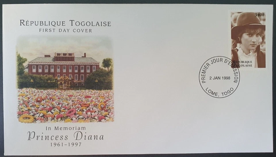 TOGO - 1998 FDC PRINCESS DIANA MEMORIAM - Image 1 of 1