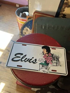 Vintage Old Vanity Rock Elvis Presley Graphic Metal License Number Plate Tag USA - Picture 1 of 5