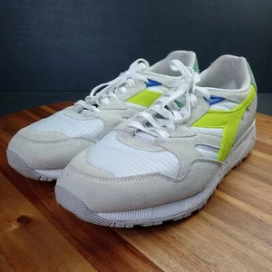 Diadora Men's Tennis Shoes Sz 9 N9002 Ball White Acid Green 501-178368-C2416 - Picture 1 of 12