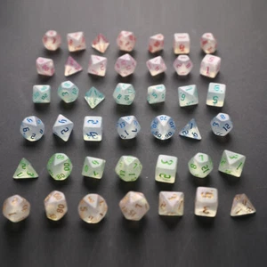 Iridescent Glitter Polyhedral Dice Set D4 D6 D8 D10 D% D12 D20 For Board Game-KF - Picture 1 of 17