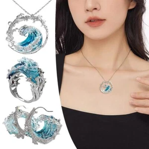 Boho Jewelry Set Oceans Promise Necklace Earrings & !п E5Y9 N8P3 O9N6 F1S6 U4I2 - Picture 1 of 16