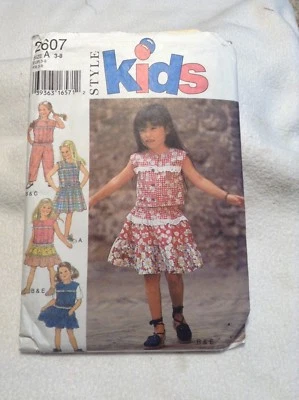 STYLE KIDS PATTERN #2607, Dress, Pants, Skirt, Top. Sizes 3 - 8 - Image 1 of 2