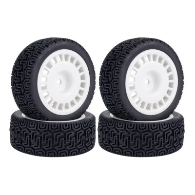 Llantas de goma 4 piezas para coche de rally Tamiya TT-01 TT-02 TT01E XV01 XV021/10 RC Foto 1 de 4