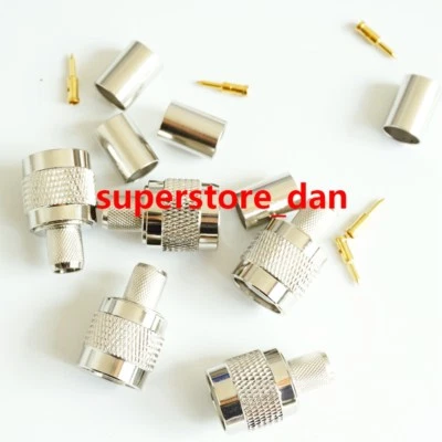 1Pcs TNC Plug Male Crimp For RG5 RG6 5D-FB LMR300 Cable RF Coaxial Connector - Image 1 of 4