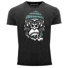 Herren Vintage Shirt Gorilla Affe Monkey Captain Sailor Seemann Printshirt