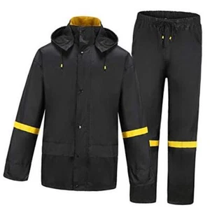 Rain Suits for Men Classic Rain Gear Waterproof Rain Coats X-Large Black - Picture 1 of 8