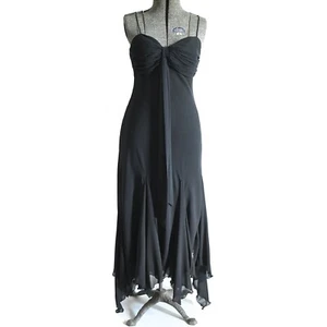 Vintage 1990s Small Black Handkerchief Hem Sleeveless Dress | by S.L. Fashions - Picture 1 of 9