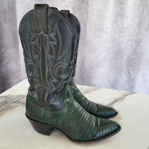 Botas vaqueras Justin Teju Lizard Western para mujer talla 6 B verdes - Imagen 1 de 24