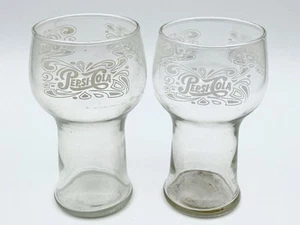 Vintage 1970er Pepsi-Cola Splash Logo Glocke Standfuß 6-1/4" Pint Glas 2er Set - Bild 1 von 5