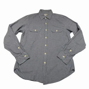 J Crew Herren Baumwolle Arbeitshemd Blau Elfenbein Gingham Large Button Down Hemd Größe M - Bild 1 von 9