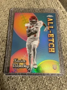 2024 Topps Chrome - All-Etch Xavier Worthy #CAE-XW Refractor (RC) - Picture 1 of 2