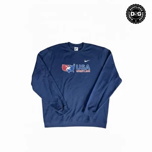 Neu Gr. 2XL Herren Nike Team USA Wrestling Crew Sweatshirt marineblau KOSTENLOSER VERSAND - Bild 1 von 1