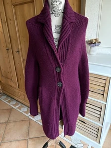100% CASHMERE KASCHMIR IRIS VON ARNIM STRICK MANTEL SEHR WARM LILA AUBERGINE 38 - Bild 1 von 15