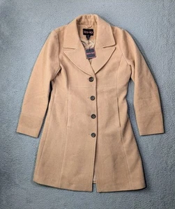 Kimi + Kai Joann Wool Blend Walking Coat Womens Medium Long Button Up - Picture 1 of 12