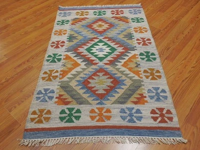 MODERND  ANATOLIA FLATWAVE KILIM GEOMATRIC  DESIGND 3x5 RUG - Image 1 of 4