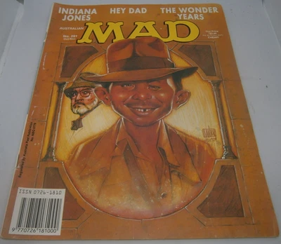 MAD Magazine Indiana Jones, Hey Dad, Wonder Years 1989 No. 291 - FREE POSTAGE!! - Image 1 of 2