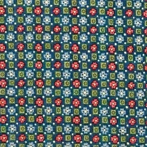 Mini tessuto cotone vintage look retrò fiori blu rosso avorio SCEGLI TU - Foto 1 di 8