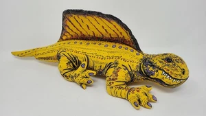 Dimetrodon Dinosaur Yellow Purple Plush Toy 16 in. Long Applause Vintage 1992 - Picture 1 of 5