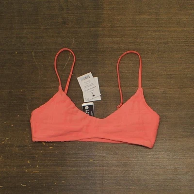 Top de natación de bikini de algodón para mujer con cuello súper redondo 6338112-19 rosa jacquard S Foto 1 de 4