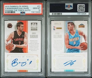 BARGNANI GALLINARI 2012 ELITE PASS THE TORCH DUAL AUTO PSA GEM MINT 10 POP 1 - Bild 1 von 1