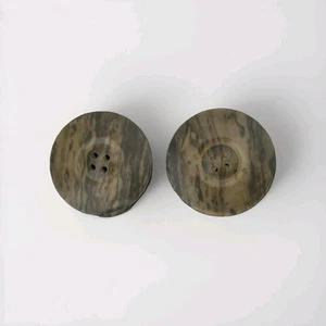 Vintage 4-Hole Buttons Brown Brindle Plastic Covered 2 Pieces 38 mm - Picture 1 of 6