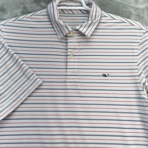 Vineyard Vines Shirt Men's size Medium polo stretch performance Golf Flex stripe - Picture 1 of 13
