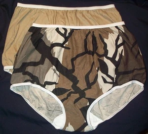 2 Pair Size XL fits 11 / 12 100% Cotton 1 Camo & 1 Brown Color Panty USA X-Large - Picture 1 of 1