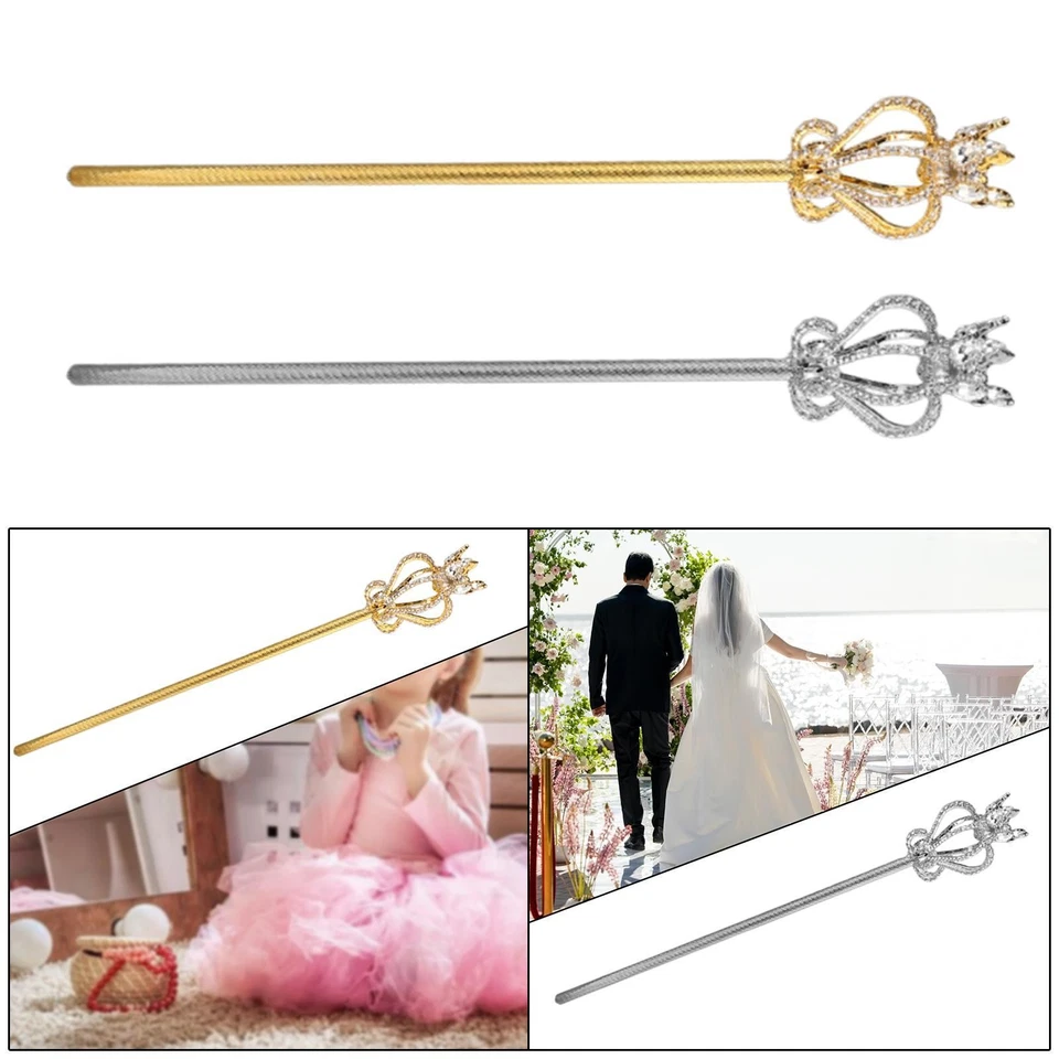 Скипетр со стразами блестящий ручной наряд королевский скипетр для маскарада свадьбы - Изображение 1 из 1