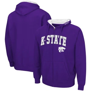 Herren Colosseum lila Kansas State Wildcats Arch & Logo 3.0 Hoodie mit durchgehendem Reißverschluss - Bild 1 von 3