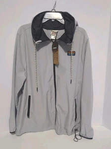 Avalanche Mens L Gray Full Zip Hooded Rain Jacket Outdoor Trail Water Resistant  - Picture 1 of 13