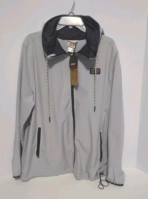 Avalanche Mens L Gray Full Zip Hooded Rain Jacket Outdoor Trail Water Resistant  - Image 1 of 4