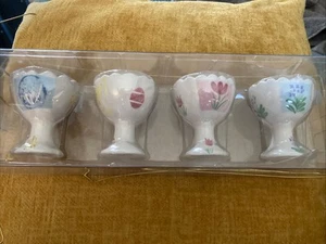 Beautiful Set Of Egg Cups*4 Designs*New In Pkg*Easter/Spring*Gift*Decor - Picture 1 of 5