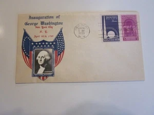US COVER WASHINGTON INAUGURATION FDC SCOTT 854 & 853 COMBO CROSBY CACHETS - Bild 1 von 3