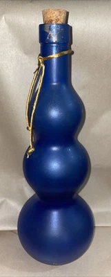 Botella de vidrio azul destilerias Mallorca vintage jarra esmerilada hecha en España AM Foto 1 de 4