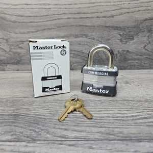 Master Lock No 1 Commercial Laminated Padlock 2 Keys Keyed Alike 2001 New - Picture 1 of 11