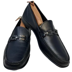 Salvatore Ferragamo Bit Schwarz Halbschuh Herren 11D Fahren Schnalle Slipper - Bild 1 von 10