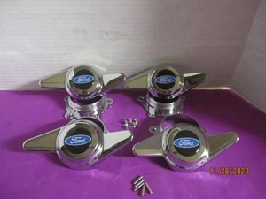 4 NEW AMERICAN RACING TORQ THRUST D CAPS 2 BAR SPINNERS VN105 WHEELS BLUE/B/FO - Picture 1 of 2
