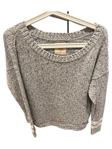 Maglione Hollister donna grigio mélange fantasia maglia cotone taglia S tempo libero - Foto 1 di 4