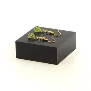 Ohrringe 1 Perle Peridot Aus Myanmar aus Edelstahl Vergoldet - Bild 1 von 2