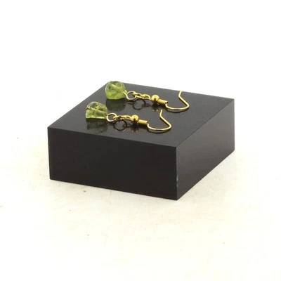 Ohrringe 1 Perle Peridot Aus Myanmar aus Edelstahl Vergoldet - Bild 1 von 2