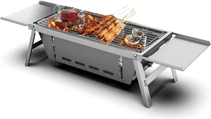 Portable Tabletop Charcoal Barbecue Grill Quick Outdoor Camping Picnic - Picture 1 of 10