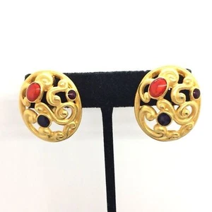 VINTAGE 80S ANNE KLEIN STATEMENT PARTY ORNATE OPENWORK SCROLL MOGUL RUNWAY - Picture 1 of 16