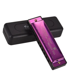of C Diatonic Harmonica Mouthorgan with ABS Reeds Mirror Surface Design H4C1 - Picture 1 of 8