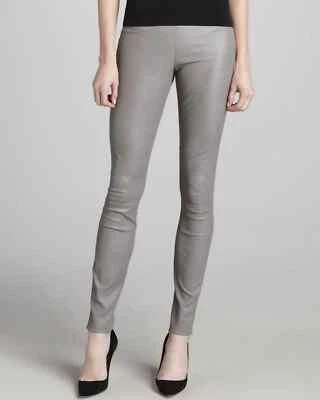 Pantalones legging ajustados de cuero de cordero New Theory para mujer talla 2 Foto 1 de 4