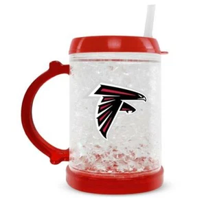 NFL ATLANTA FALCONS JUNIOR FREEZER GLASS MUG WITH STRAW PLASTIC NEW - Picture 1 of 1