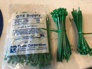 Tyton T18R-5-2 y otros cables verdes con cremallera cantidad 100+ (1/16"" - 3/4") #F27 - Imagen 1 de 3