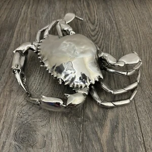 ¿CANGREJO DE BARRO latón macizo? plateado? Figura Cangrejo Hecha a Mano - Imagen 1 de 9