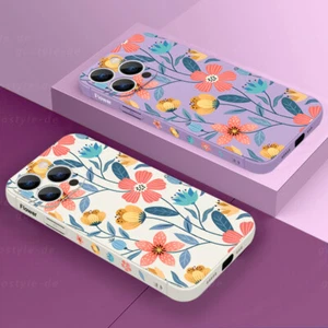 ShockProof Flowers Case For iPhone 16 15 14 13 Pro Max 12 Mini 11 Silicone Cover - Picture 1 of 17