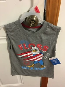 BRAND NEW BOYS SIZE 4-5 PATRIOTIC GRAPHIC MUSCLE TEE - Picture 1 of 4