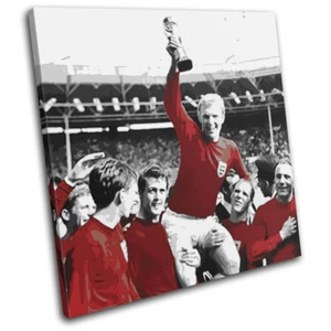 England 1966 World Cup Bobby Moore Sports SINGLE CANVAS WALL ART Picture Print - Picture 1 of 1